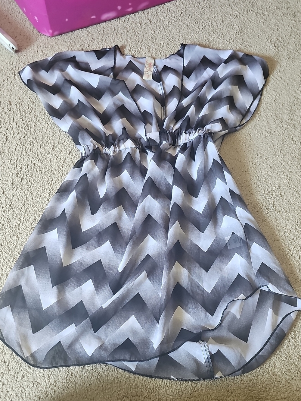Miken Swim Chevron Tank - Black & Light Gray